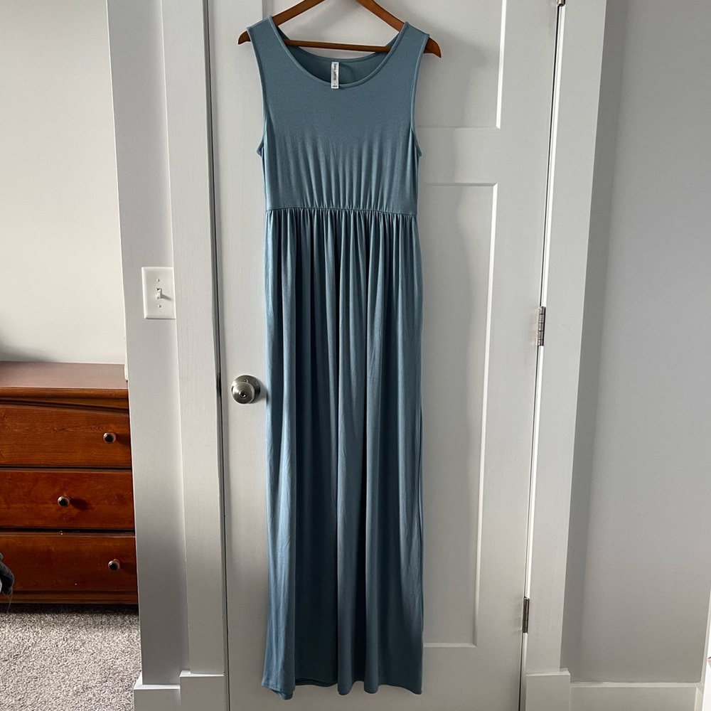 Zenana Outfitters Teal Sleeveless Maxi Dress